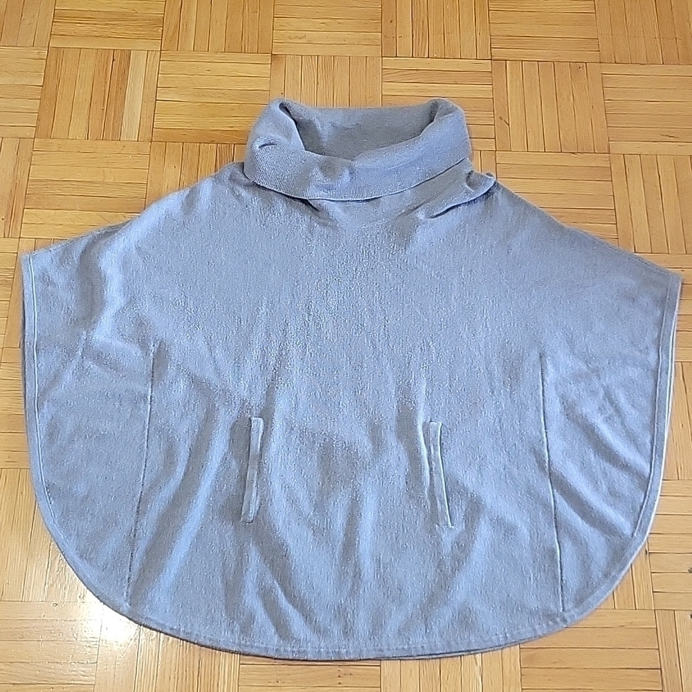 WHBM gray sweater cowl neck poncho US S